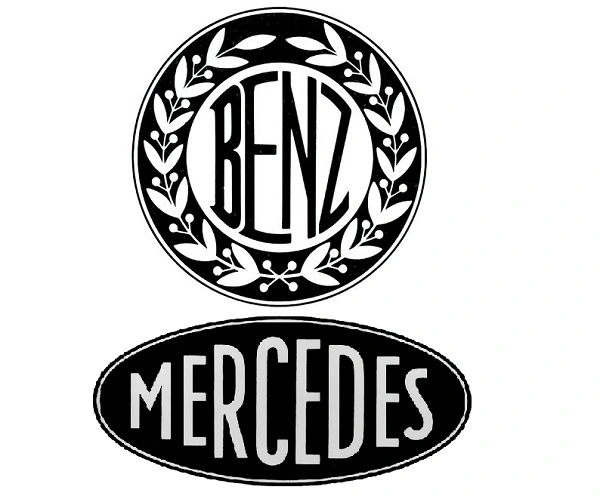 Старі логотипи Benz і Mercedes.